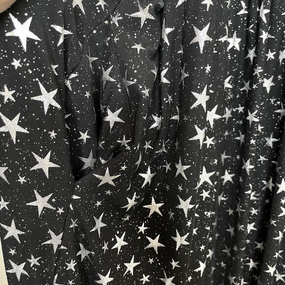 Cosmic Aura Star Silver Foil Mesh Tiered Maxi Dress Womens Plus 4X Whimsigoth 4 - Picture 10 of 11